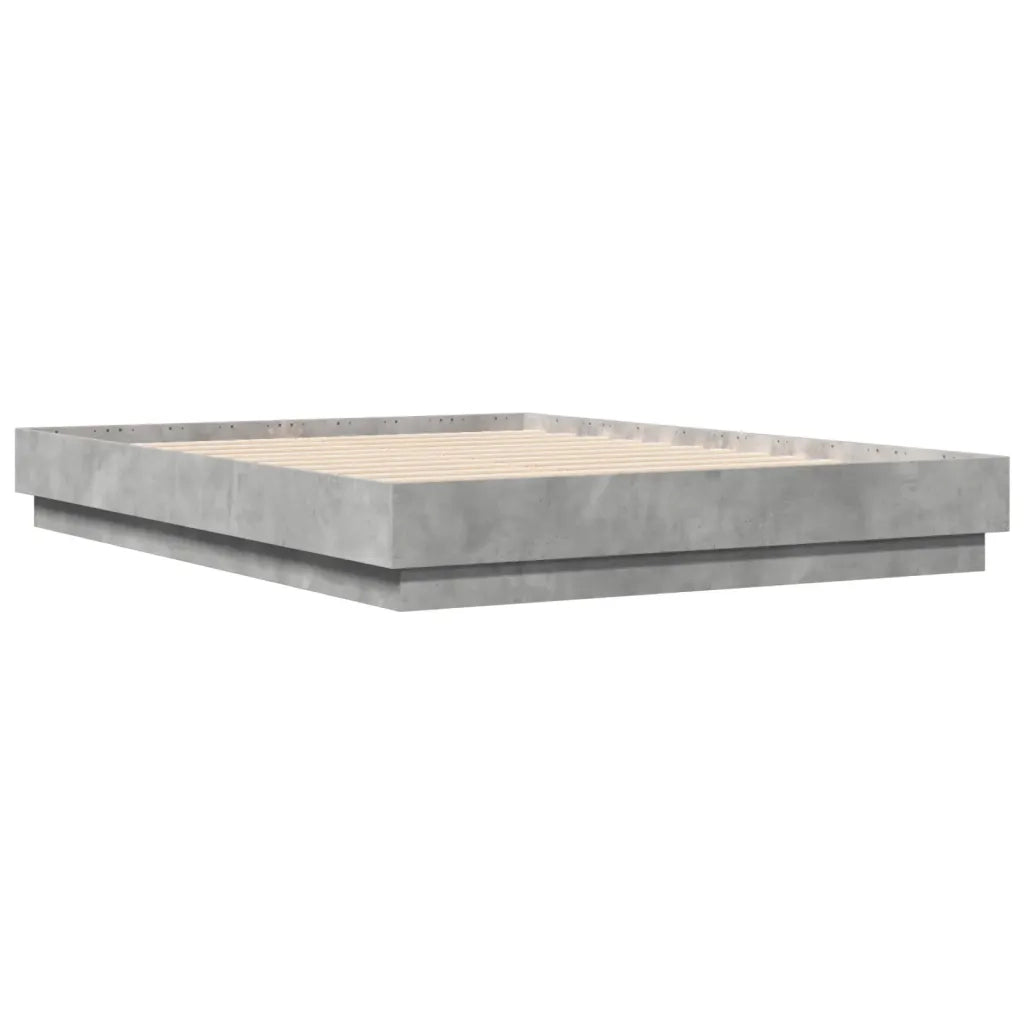 Letto matrimoniale | Letto per adulti | Giroletto Grigio Cemento 120x190 cm in Legno Multistrato