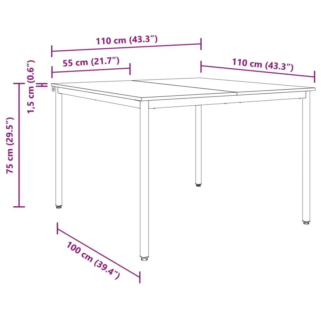 Tavoli da pranzo 110 x 110 x 75 cm METALLO 892643