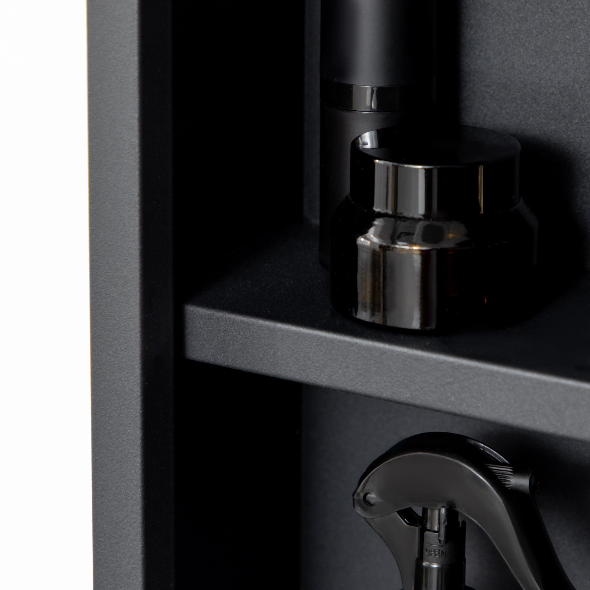 Specchiera Bagno 40x12x60 cm 1 Anta 3 Ripiani in Acciaio  Nero