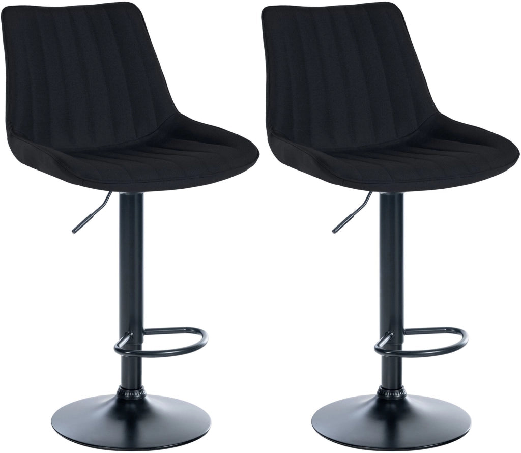 2er Set Barhocker Toni Stoff schwarz
