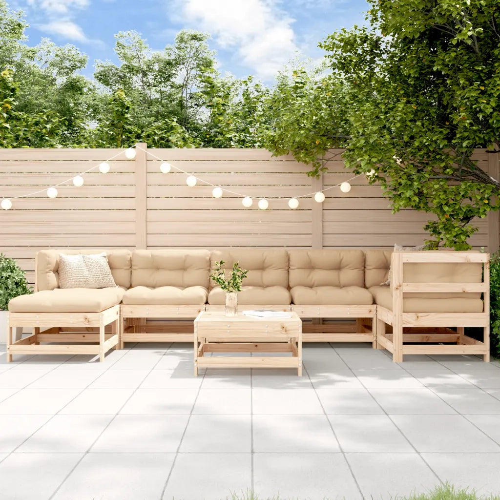 Set Salotto da Giardino 8 pz in Legno Massello di Pino 3186284