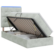 Letto con contenitore LED e materasso Grigio Chiaro 3460110
