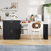 Isola cucina con tavolo estraibile, prese USB e vano contenitore