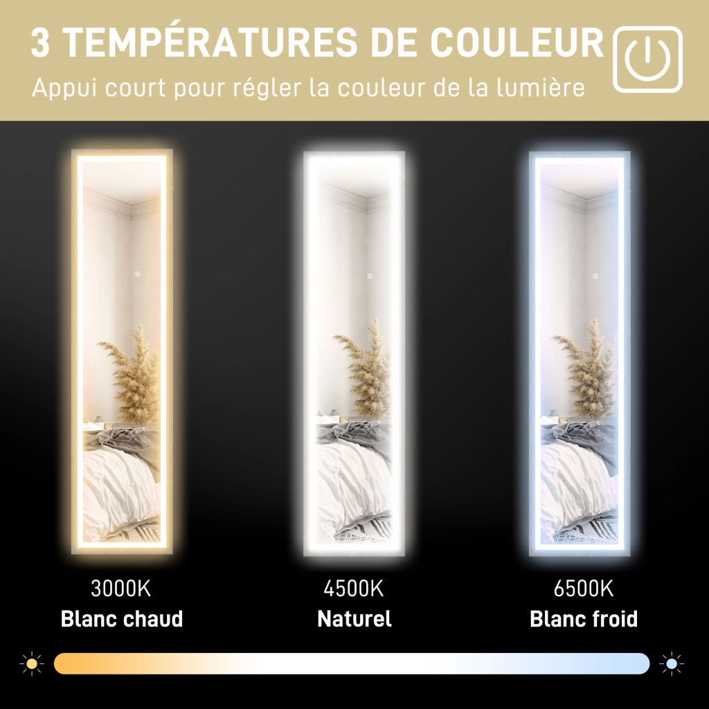 Specchio da Terra a Figura Intera ¨C Xylo ¨C 40x160cm LED 3 Colori Grigio