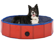 Piscina per Cani Pieghevole Rossa 80x20 cm in PVCcod mxl 121271