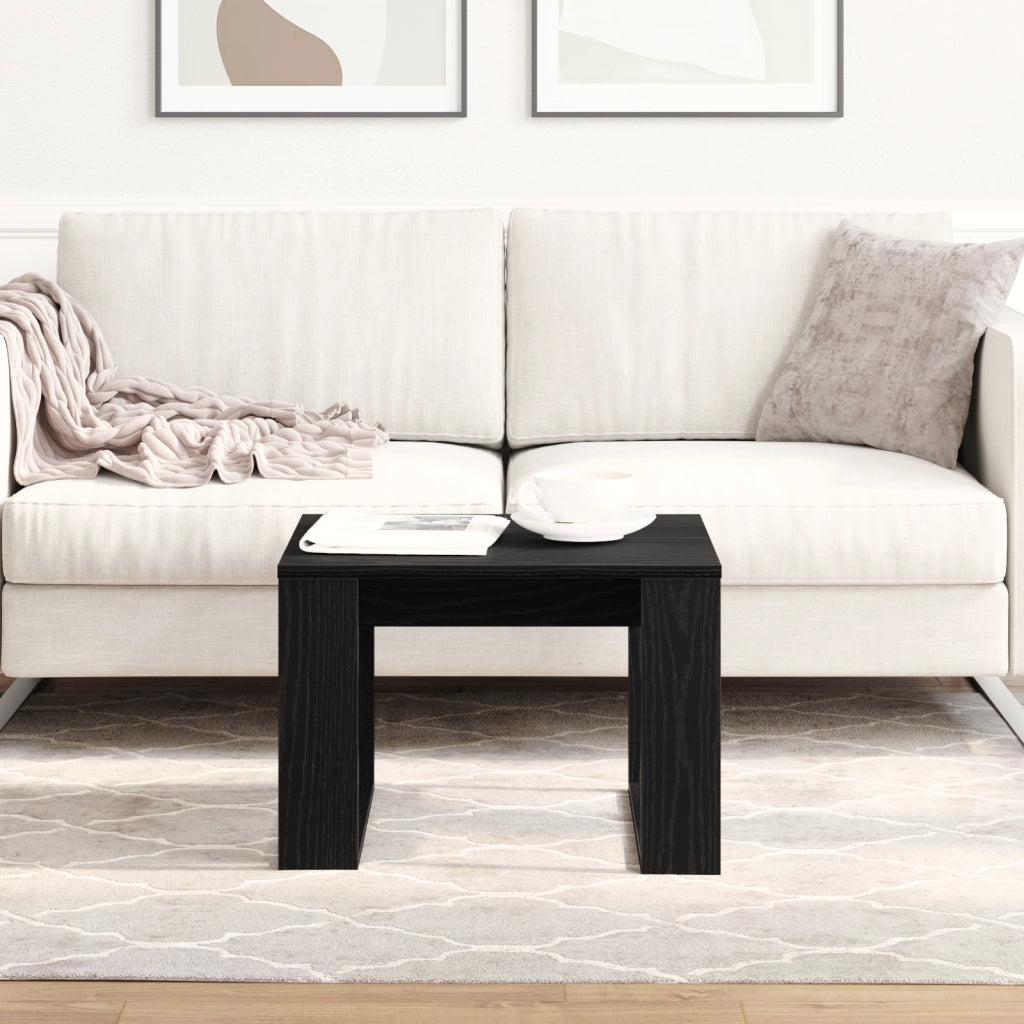 Tavolo laterale in rovere nero - 50x50x35 cm, realizzato in legno ingegnerizzato