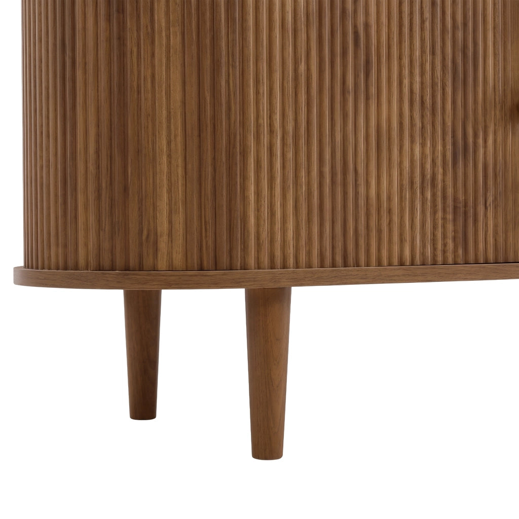 Mobile TV con 2 ante scorrevoli e 4 cassetti; per soggiorno; in MDF e truciolare; noce; 180×35×50 cm