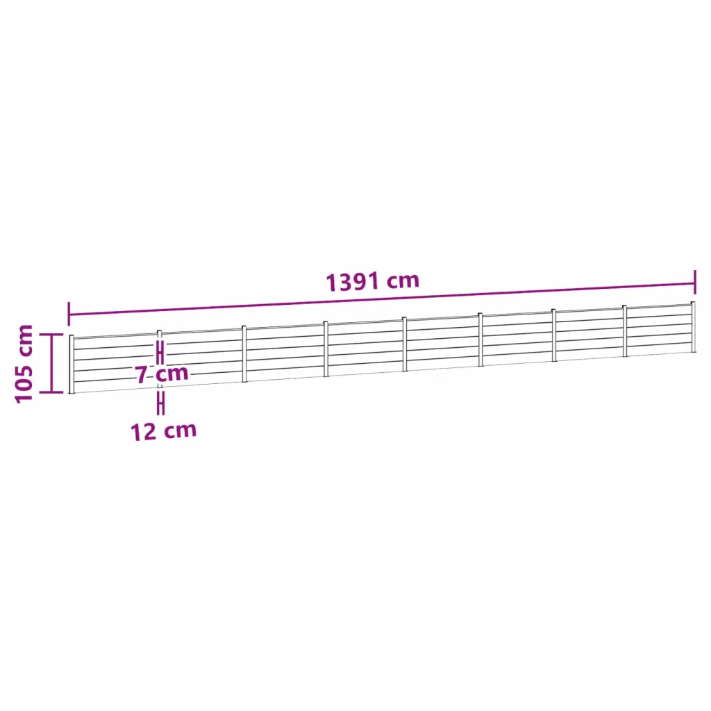Pannello di Recinzione 8 pcs WPC e Alluminio Nero 3429454