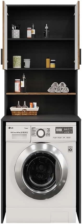 Struttura per mobile lavatrice Irma, Antracite/Artisan, 68 x 103.5 cm con 2 porte