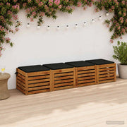 Cuscini per Sedia in 4 Pezzi SOEST 4 pz 100% Poliestere Nero 944418