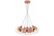 Lampada a sospensione Clara rame vetro 6 luci E27 Reality