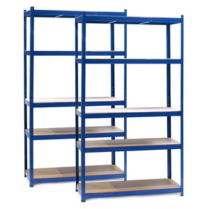 Set 2x Scaffali a incastro per carichi pesanti Blu 100x60x200cm 5 ripiani 200kg/piano
