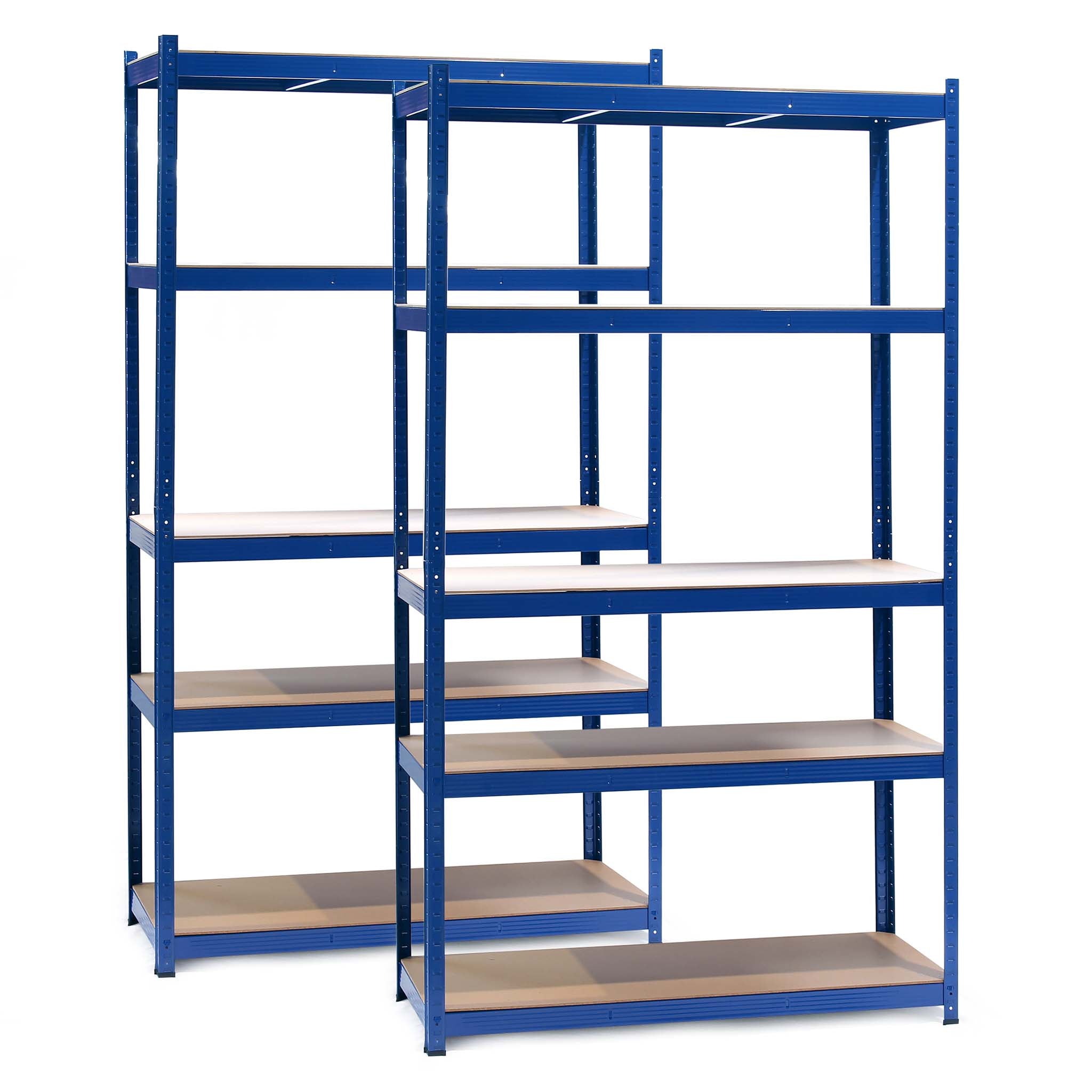 Set 2x Scaffali a incastro per carichi pesanti Blu 100x60x200cm 5 ripiani 200kg/piano