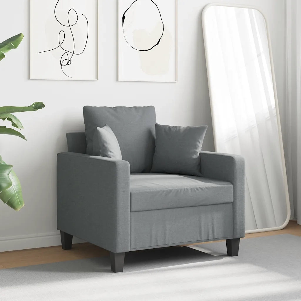 Poltrona-Divano Sedia Grigio Chiaro 60 cm in Tessuto 232362