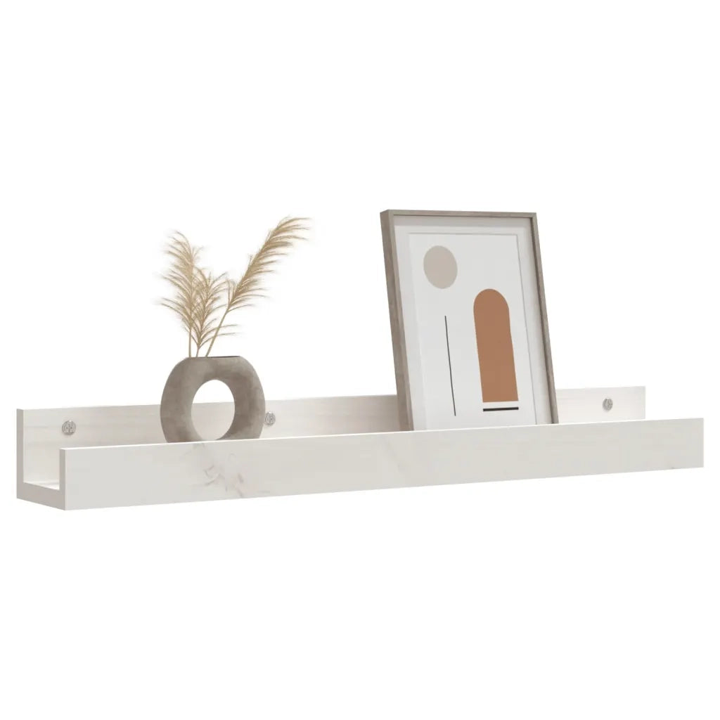 Mensole da Parete 2 pz Bianco 80x12x9cm Legno Massello di Pino cod mxl 33294