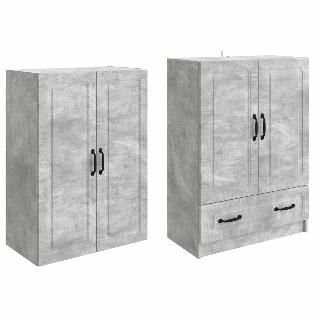 Set di armadi 2 pcs Grigio Cemento Legno ingegnerizzato 3416937