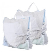 Set di 4 sacchetti da lavaggio portatili e riutilizzabili, lavastoviglie resistenti, ideali per viaggi, intimo, asciugamani e sciarpe, due taglie, blu