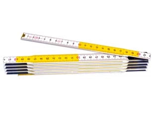 DOPPIOMETRO IN LEGNO BICOLORE- - bianco/giallo (0-35-458) - 10 pezzi STANLEY
