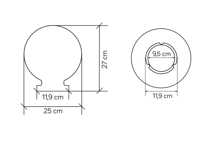 Paralume globo fumé Ø25 cm SU-MA