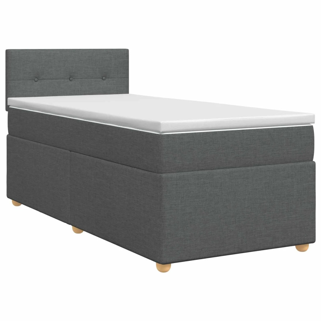 Letto box spring con materasso Grigio Scuro 100 x 200 cm 3450889