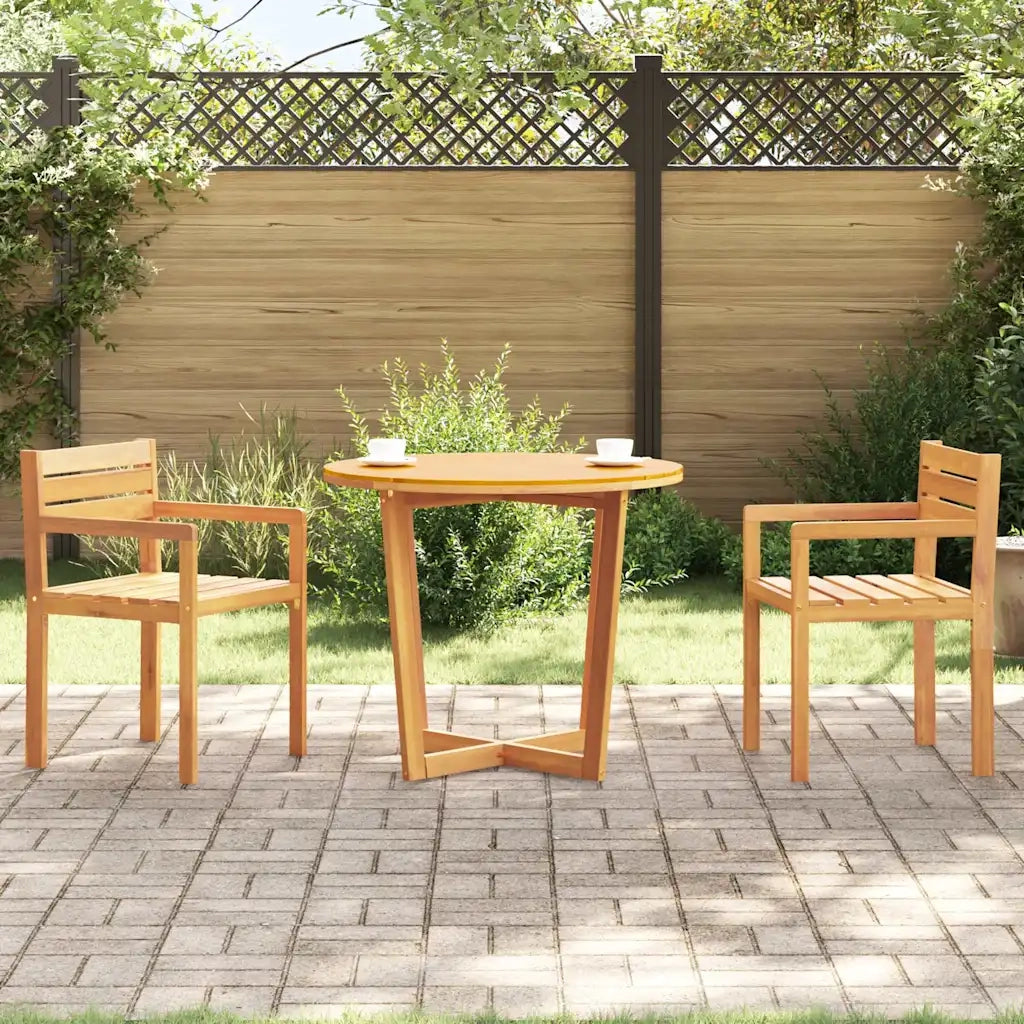 Tavolo da pranzo rotondo da giardino Ø90x75 cm in Legno Massello di Acacia 4108134