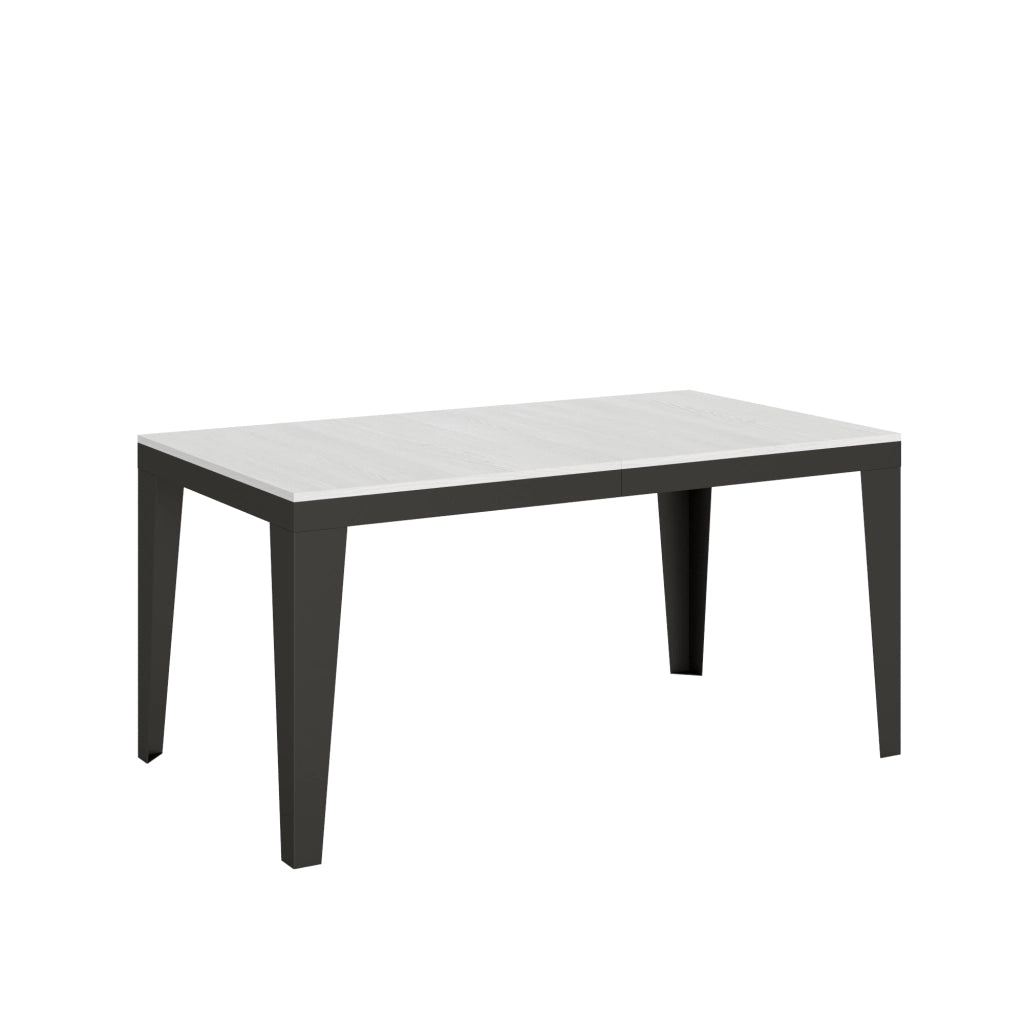 Tavolo allungabile 90x160/264 cm Flaris Evolution Bianco Frassino telaio Antracite