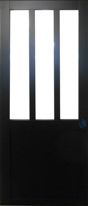 Porta scorrevole nera da officina H204 x L73 e 2 gusci neri