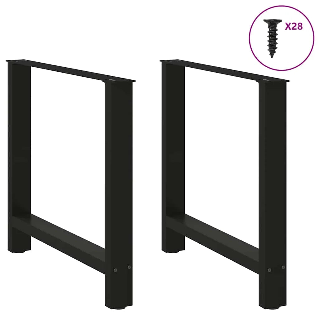 Set di 2 gambe per tavolo da pranzo in acciaio 80 x 73 cm stabilità regolabile stile moderno nero 02_0057552