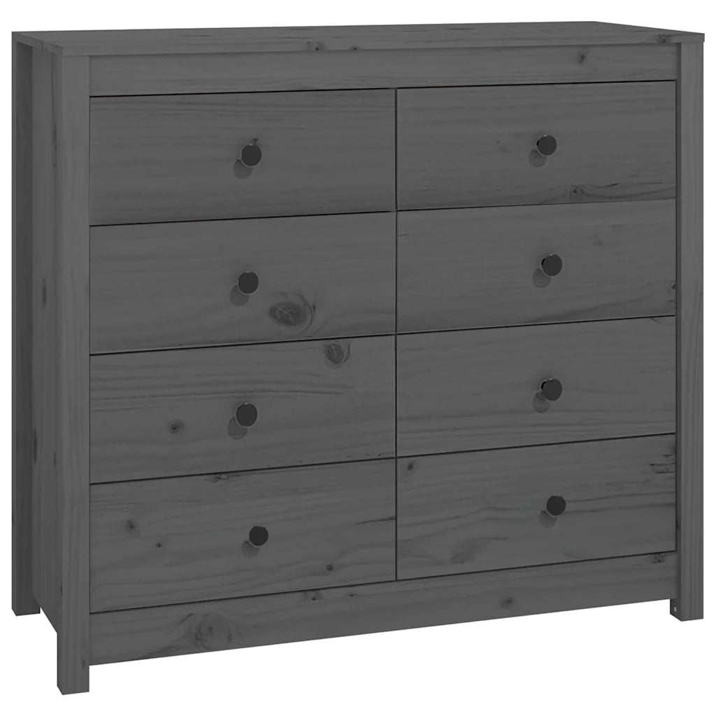 Armadietto Grigio 100x40x90 cm in Legno Massello di Pino 821771