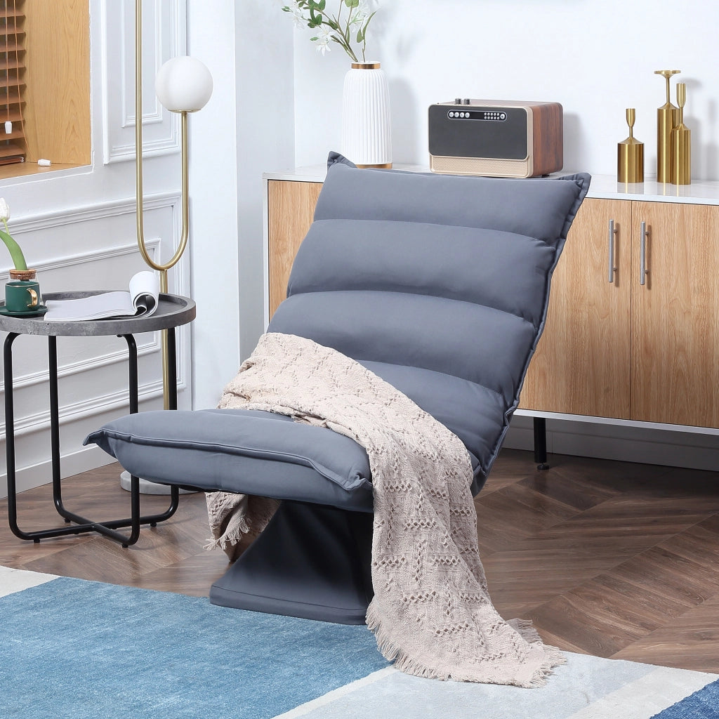 Poltrona girevole reclinabile con schienale imbottito ¨C zephmum ¨C 62x70x95 cm grigio