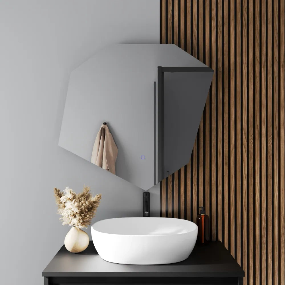 Specchio led 80x75cm retroilluminato luce calda, neutra, fredda e funzione anti-appannamento | Nash