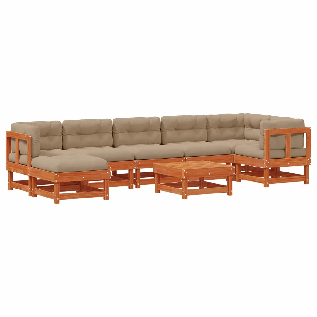 Set Lounge da Giardino ARAKIL 8 pcs Marrone Cerato