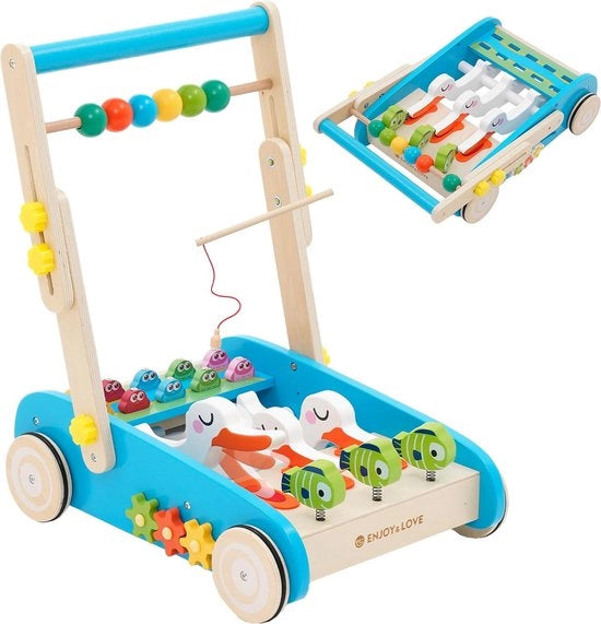 Carrello per bambini in forma di anatroccolo con gioco per pescare per bambini di età prescolare