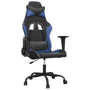 Sedia da Gaming | Sedia da e-sports Massaggiante Nero e Blu in Similpelle