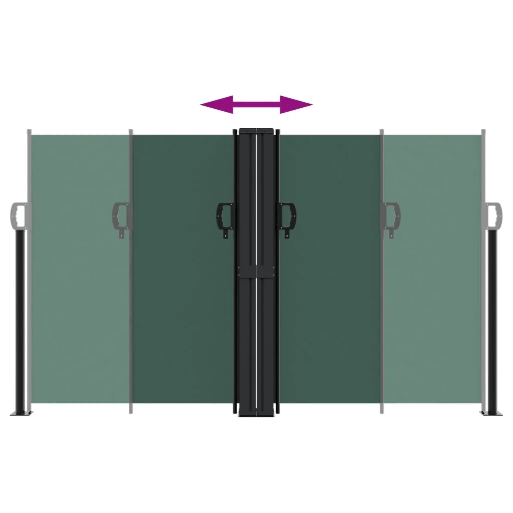 Tenda da Sole Laterale Retrattile Verde Scuro 140x1200 cm