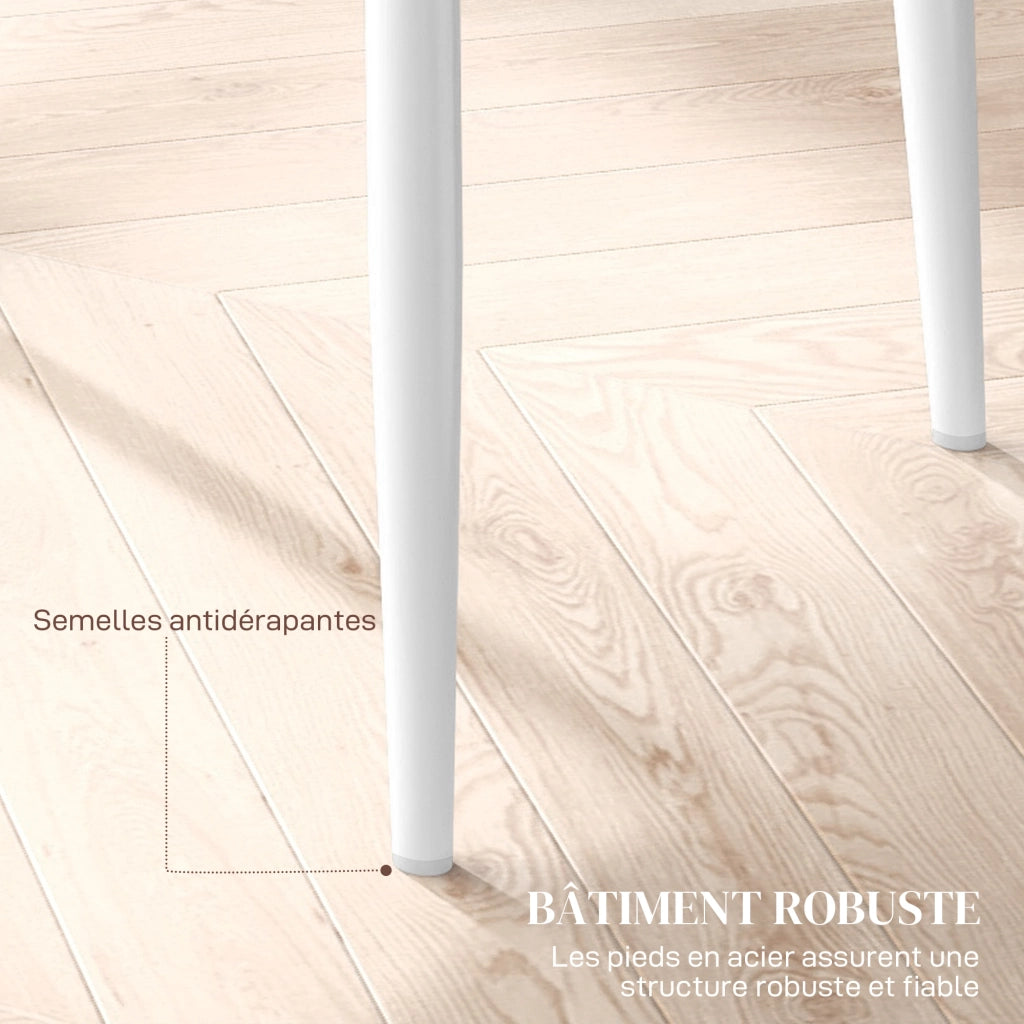 Sedia da Pranzo con Schienale Alto ¨C Zephmum ¨C Bianco Struttura in Metallo