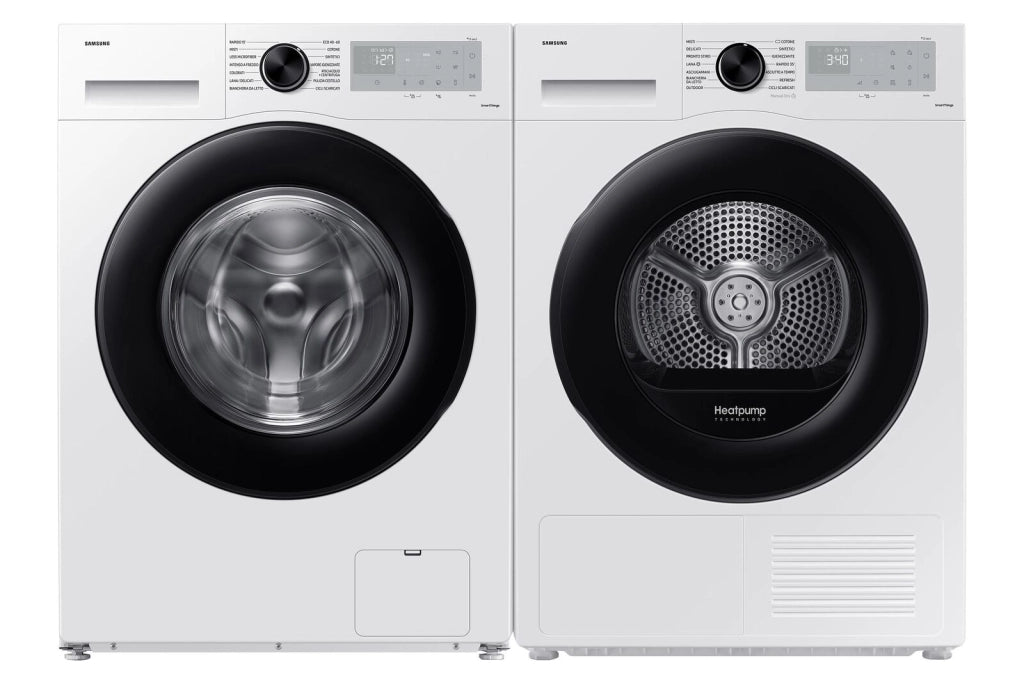 Samsung Crystal Clean WW90CGC04DAHET Lavatrice a carica frontale 9Kg Classe A  Ecobubble SmartThings con AI Energy Mode Pulizia Cestello Bianco