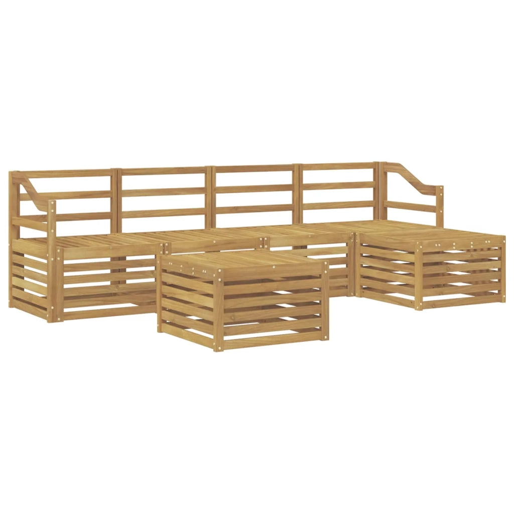 Set di divani da esterno 6 pcs Bianco Legno di Acacia Massello 3391729