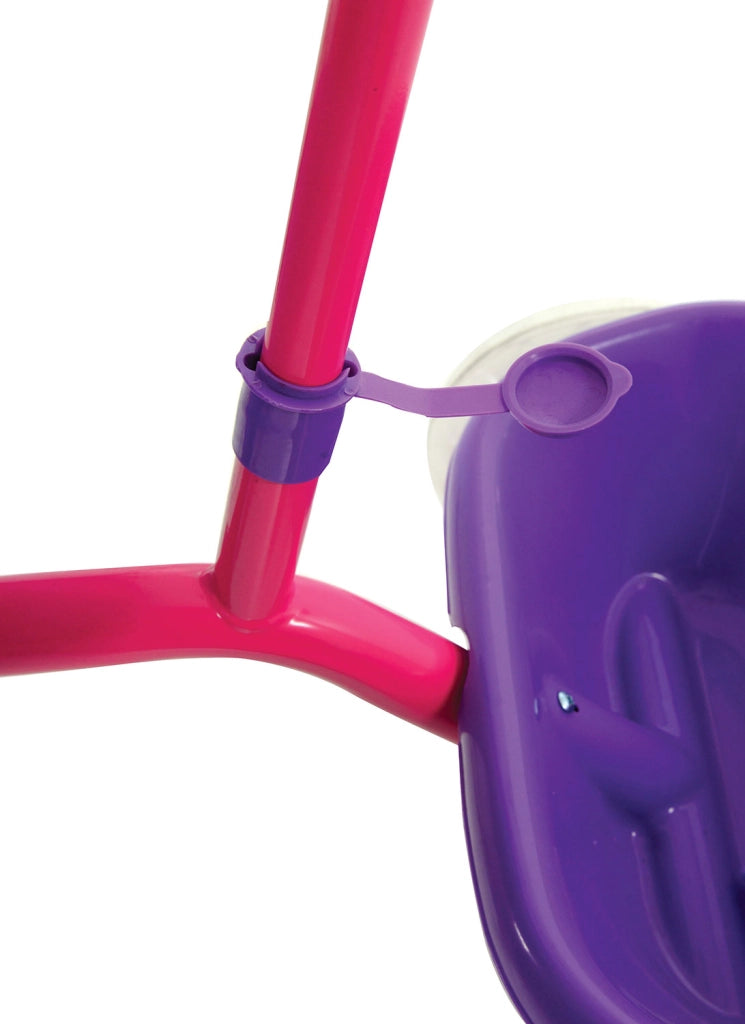 Triciclo a Pedali Primi Passi per Bambini con Maniglione Genitoriale Rimovibile e Vano Contenitore Disney Princess Lilla
