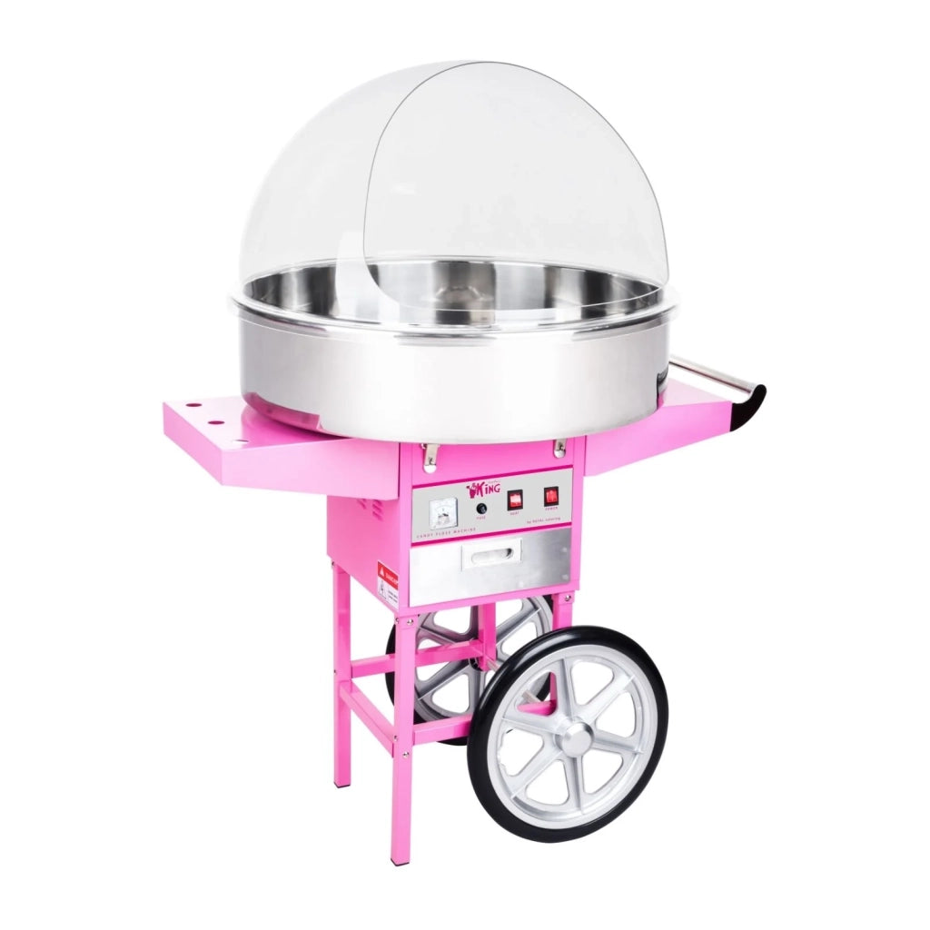 Macchina professionale per zucchero filato diametro 72 cm con carrello e cupola protettiva 3614074