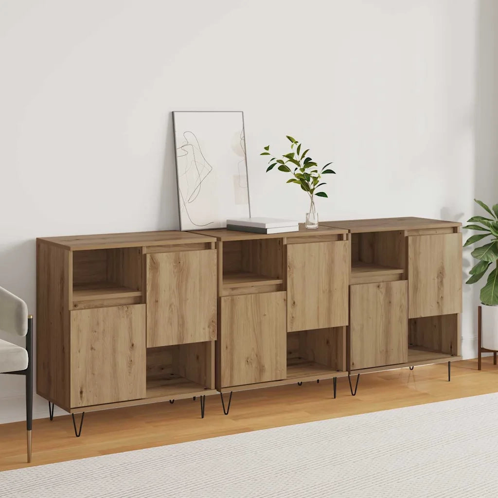 Credenza 3 pcs Rovere artigianale 60 x 35 x 70 cm