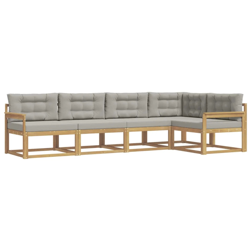 Set di divani da esterno 4 pcs Bianco e Grigio Chiaro