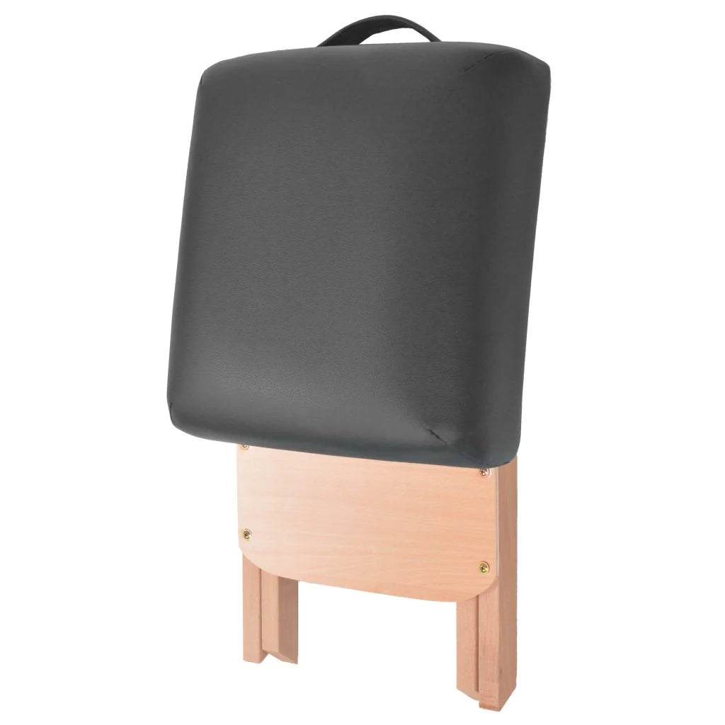 Lettino da massaggio pieghevole e sgabello spessore 10 cm nero 02_0001865
