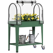 Letto da Giardino Urbano con Ruote e Ripiano ¨C Zephmum ¨C 80x40x120 cm Verde