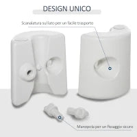 Set 4 Pezzi Pesi Riempibili con Acqua o Sabbia per Gazebo Plastica PE 22 x 24 x 25 cm Bianco