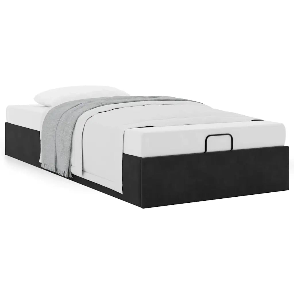 Struttura Letto Pouf Senza Materasso Nero 90x200 cm Velluto 3310939