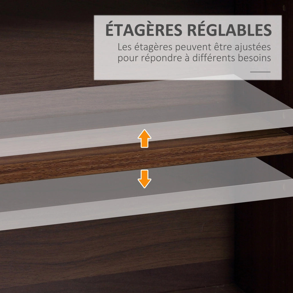 Libreria per CD e DVD con 36 scomparti ¨C zephmum ¨C marrone 102x23.5x195 cm