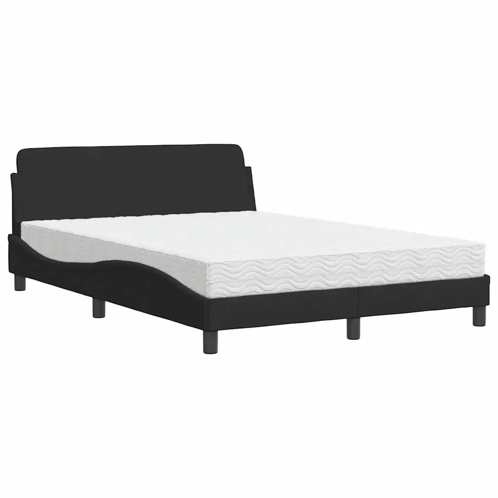 Letto con Materasso-Struttura Letto con Materasso Dover Nero 120x200 cm in Velluto