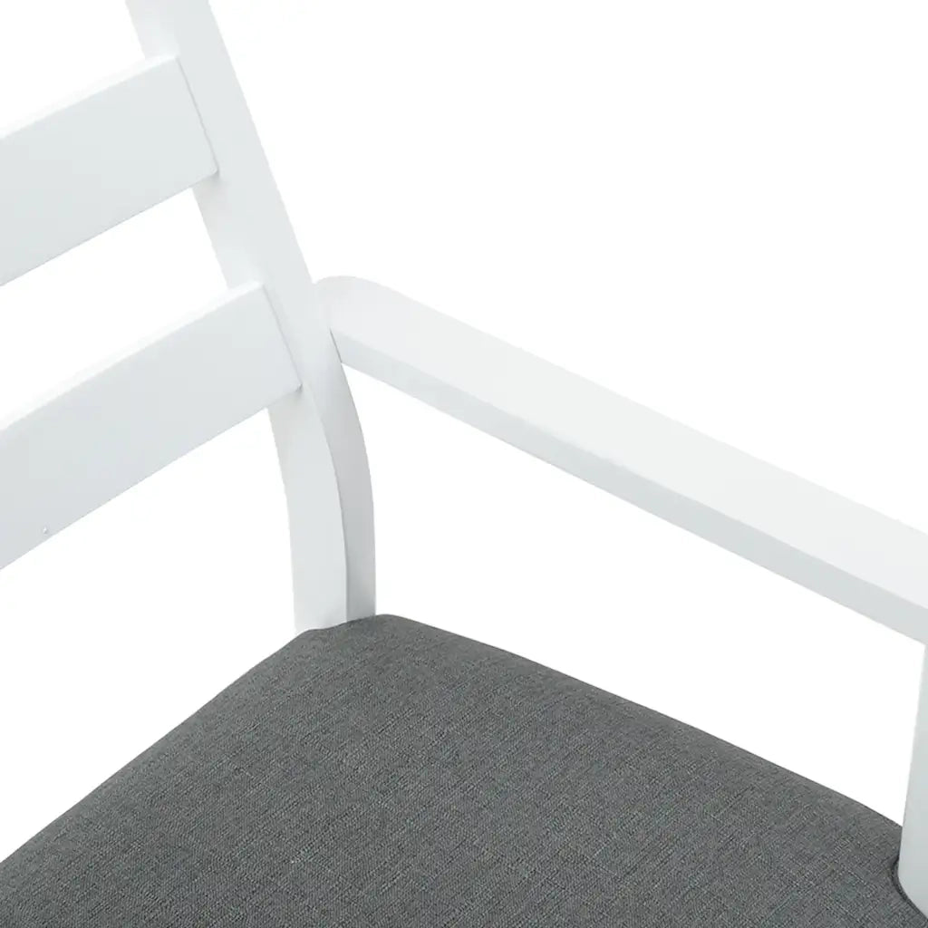 Sedie da Pranzo con Cuscini 2 pz Bianco Legno Massello di Hevea 4102474