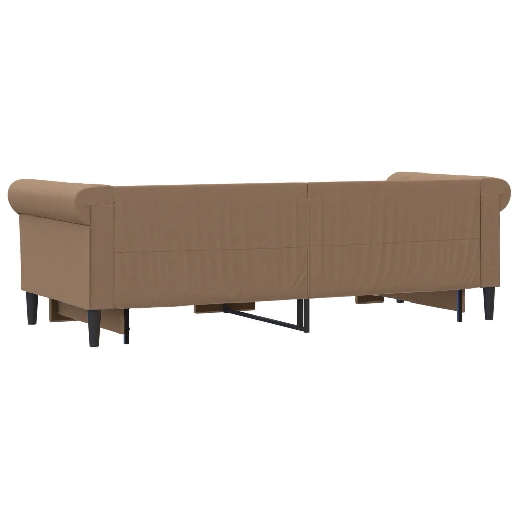 Divano Letto Estraibile Cassetti-Sofa Letto-Daybed Cappuccino 90x200cm Similpelle